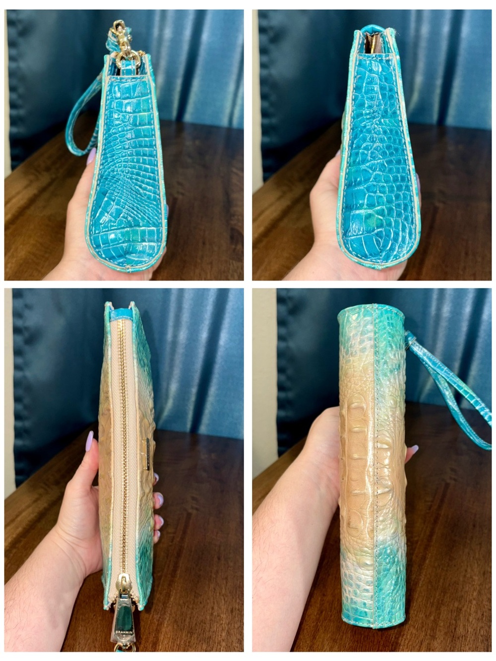 Brahmin EUC Daisy - Ocean Ombré - Perfect EYE - VERY HTF, RARE - Clutch/Wristlet - Picture 4 of 16